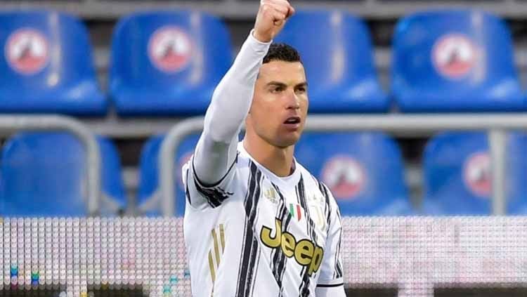 Selebrasi Ronaldo setelah mencetak Hattrick Copyright: © Daniele Badolato - Juventus FC/Juventus FC via Getty Images