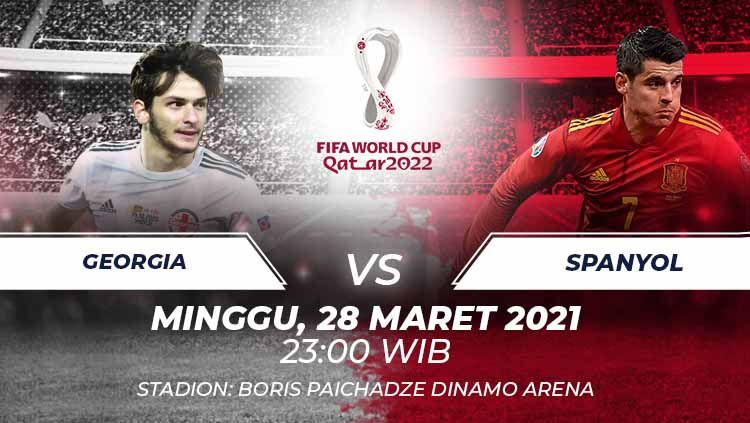 Berikut link live streaming pertandingan Kualifikasi Piala Dunia 2022 Grup B yang akan mempertemukan Georgia vs Spanyol. Copyright: © Grafis:Frmn/Indosport.com