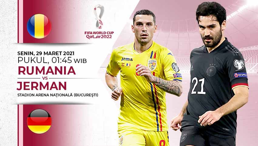 Pertandingan Rumania vs Jerman (Kualifikasi Piala Dunia 2022 Zona Eropa). Copyright: © Grafis:Yanto/Indosport.com