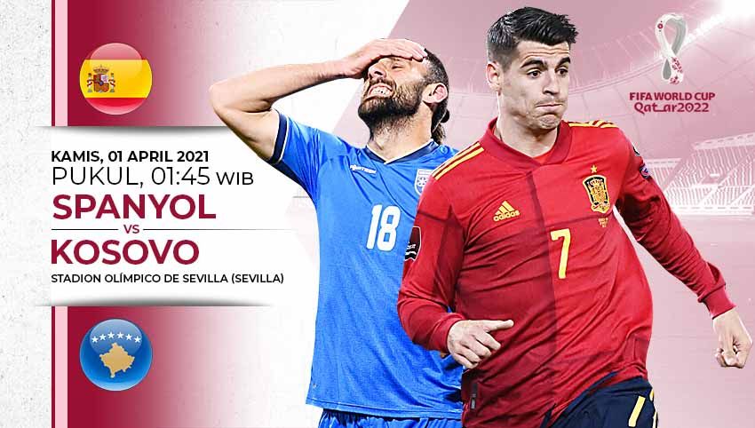 Pertandingan Spanyol vs Kosovo (Kualifikasi PD Eropa). Copyright: © Grafis:Yanto/Indosport.com