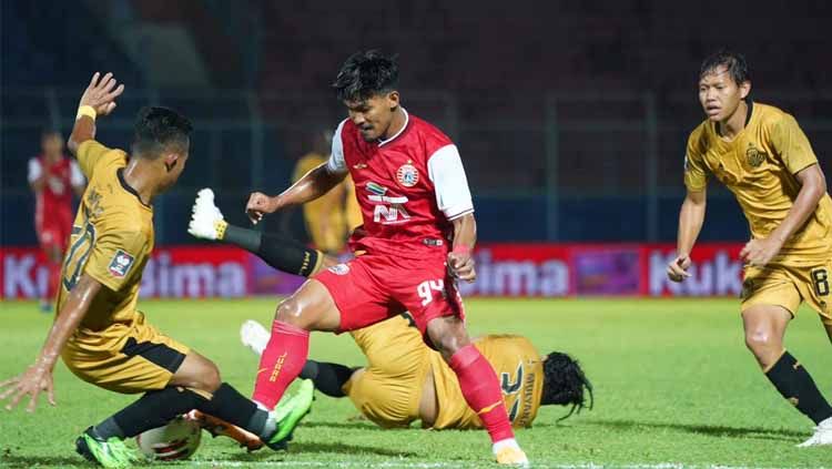 Pertandingan Bhayangkara FC saat menghadapi Persija pada fase grup B Piala Menpora 2021. Copyright: © Media Persija