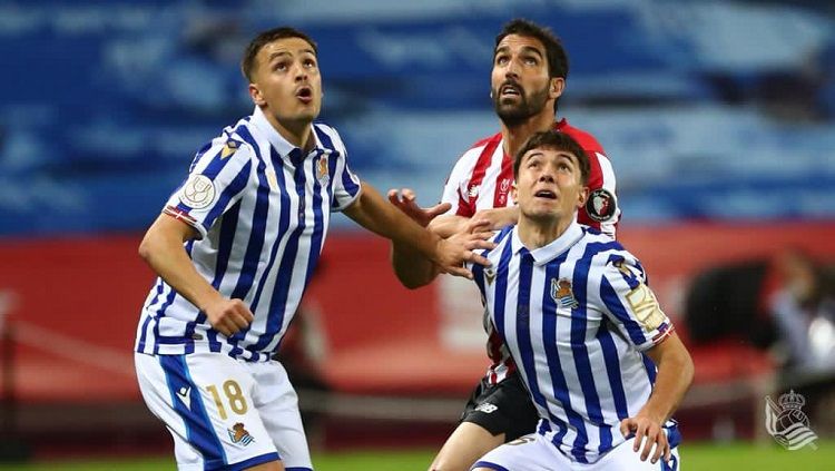 Laga antara Athletic Bilbao vs Real Sociedad di final Copa del Rey 2019-2020. Copyright: © @RealSociedad