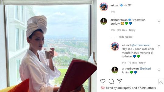Erika Carlina dan Arthur Irawan Umbar Kemesraan di Sosmed Copyright: © Ig eri.carl
