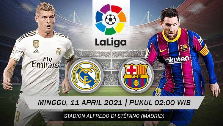 Laga El Clasico Real Madrid vs Barcelona akan tersaji di LaLiga Spanyol, Minggu (11/04/21). Berikut duel antarlini yang akan terjadi di partai akbar tersebut. Copyright: © Grafis:Yanto/Indosport.com