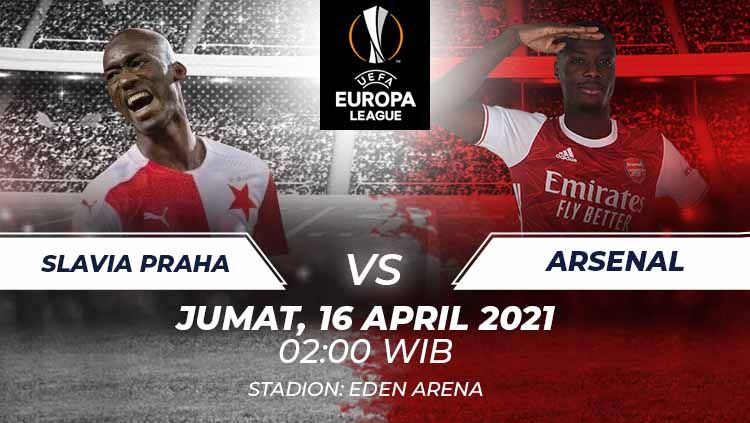 Berikut link live streaming pertandingan leg kedua babak perempatfinal Liga Europa 2020/21 antara Slavia Praha vs Arsenal. Copyright: © Grafis:Frmn/Indosport.com
