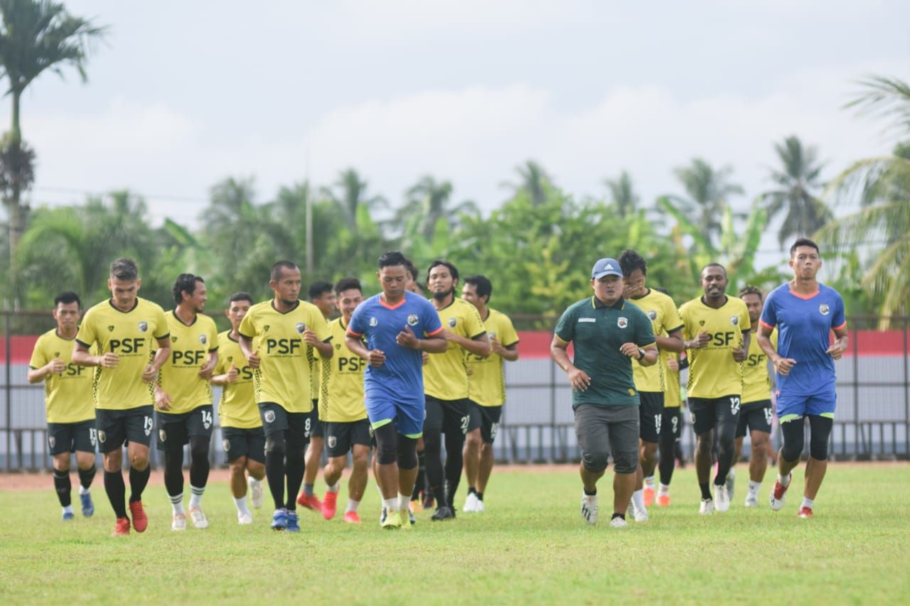 Skuat Muba Babel United yang sudah mulai menjalani latihan perdana. Copyright: © Muba Babel United.
