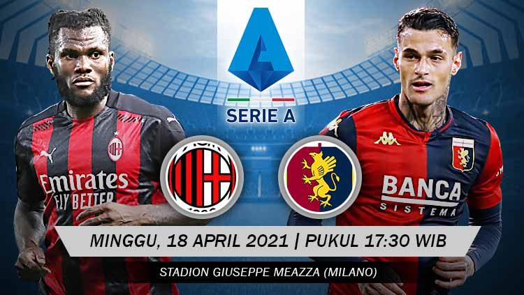 Berikut prediksi pertandingan pekan ke-31 Serie A Italia 2020-2021 yang menampilkan pertandingan menarik antara AC Milan vs Genoa di stadion San Siro, Minggu (18/04/21) pukul 17.30 WIB. Copyright: © Grafis:Yanto/Indosport.com