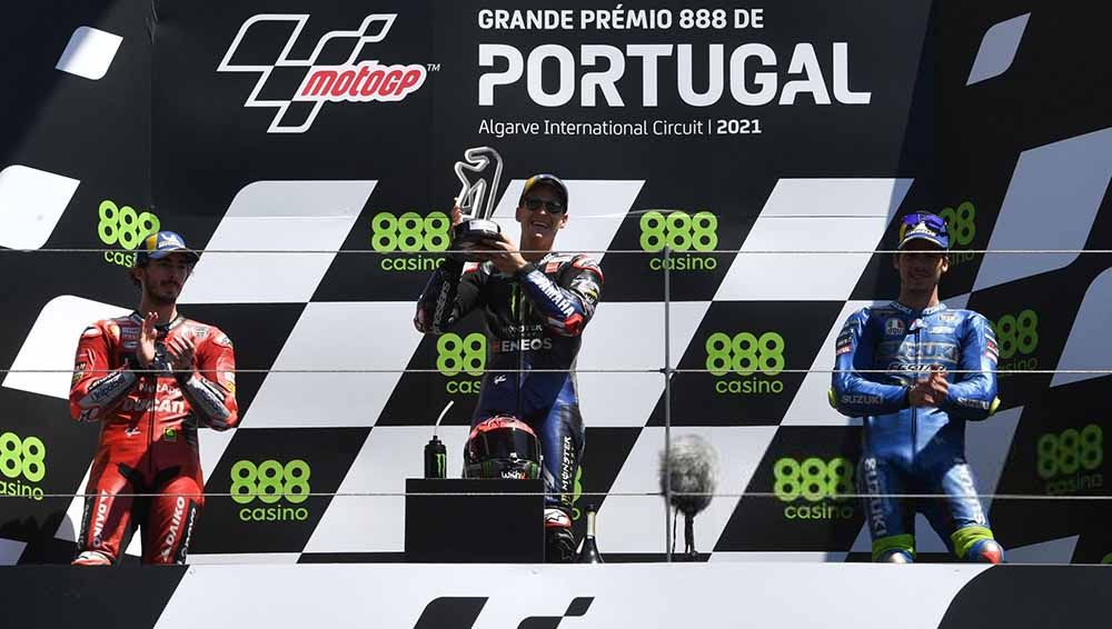Kemenangan Fabio Quartararo di MotoGP Portugal 2021. Copyright: © PATRICIA DE MELO MOREIRA/AFP via Getty Images