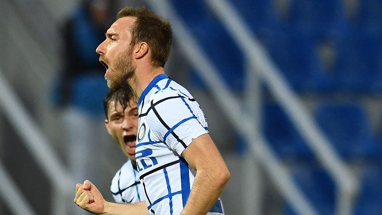 Selebrasi Christian Eriksen di laga Crotone vs Inter Milan Copyright: © Twitter @Inter_en