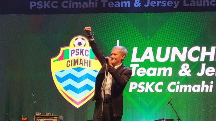Komisaris Utama tim sepak bola PSKC Cimahi, Eddy Moelyo. Copyright: © Arif Rahman/INDOSPORT