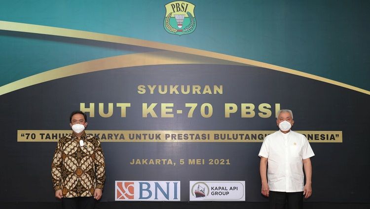Tepat pada perayaan HUT ke-70 Persatuan Bulutangkis Seluruh Indonesia, Rabu (5/5/21) kemarin, PBSI kini resmi menggandeng sponsor baru. Copyright: © Humas PBSI