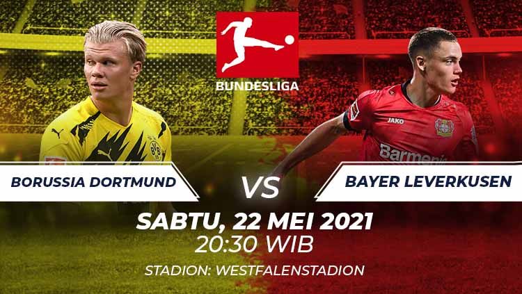 Berikut ini prediksi pertandingan Bundesliga Jerman Borussia Dortmund vs Bayer Leverkusen, yang berpotensi jadi laga perpisahan Erling Haaland dan Jadon Sancho. Copyright: © Grafis:Frmn/Indosport.com