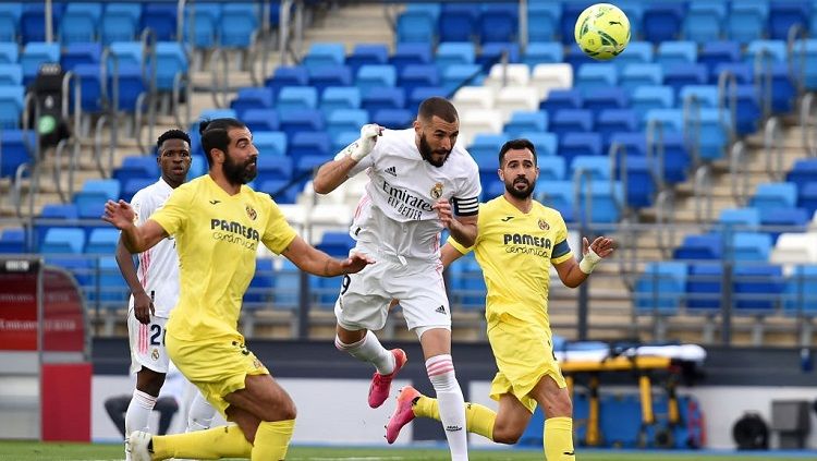 Real Madrid suskes meraih kemenangan atas Villarreal meski akhirnya tetap gagal meraih gelar juara LaLiga Spanyol 2020-2021, Minggu (23/05/21) dini hari WIB. Copyright: © Denis Doyle/Getty Images