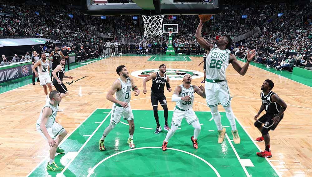Pertandingan antara Brooklyn Nets vs Boston Celtics. Copyright: © Nathaniel S. Butler/NBAE via Getty Images
