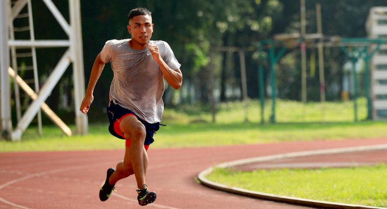 Sprinter nasional, Lalu Muhammad Zohri. Copyright: © Media NOC Indonesia