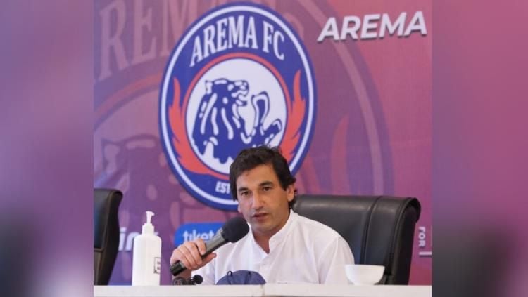 Arema FC akhirnya mewujudkan misi revans alias balas dendam atas PSS Sleman sekaligus menjadi modal kepercayaan diri untuk meraih gelar Liga 1 2021/2022. Copyright: © Media Officer Arema