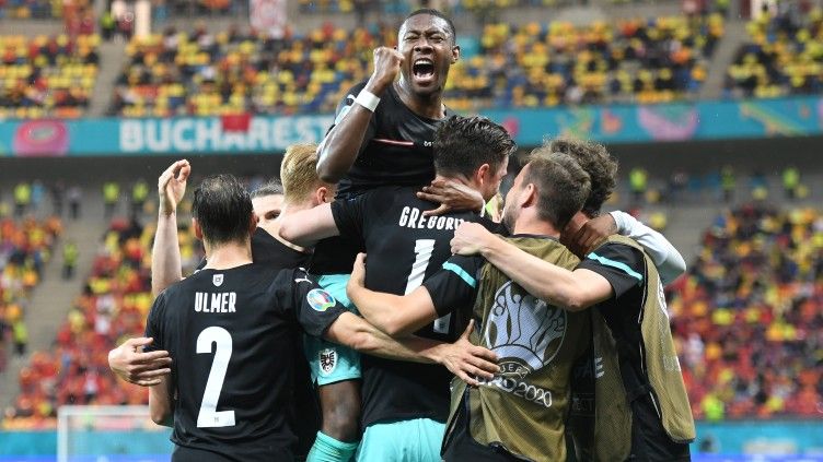 Berikut adalah hasil pertandingan Euro 2020 antara Austria vs Makedonia Utara pada Minggu (13/06/21) malam WIB di National Arena, Rumania. Copyright: © Daniel Mihailescu - Pool/Getty Images