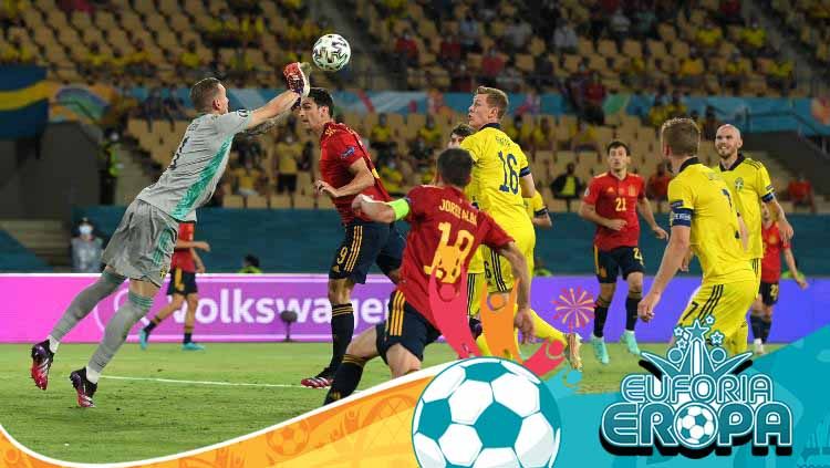 Timnas Spanyol hanya bisa main imbang lawan Swedia di Euro 2020. Copyright: © David Ramos/Getty Images