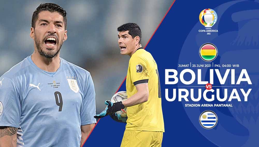 Berikut link live streaming pertandingan lanjutan Grup A Copa America 2021 antara Bolivia vs Uruguay. Copyright: © Grafis:Yanto/Indosport.com