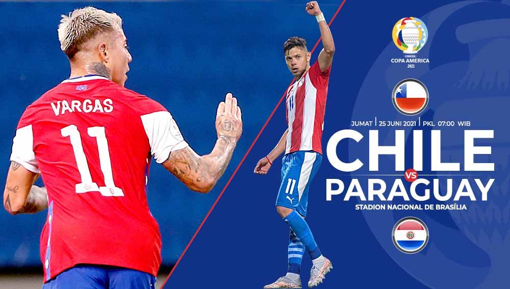 Berikut link live streaming pertandingan lanjutan Grup A Copa America 2021 antara Chile vs Paraguay. Copyright: © Grafis:Yanto/Indosport.com