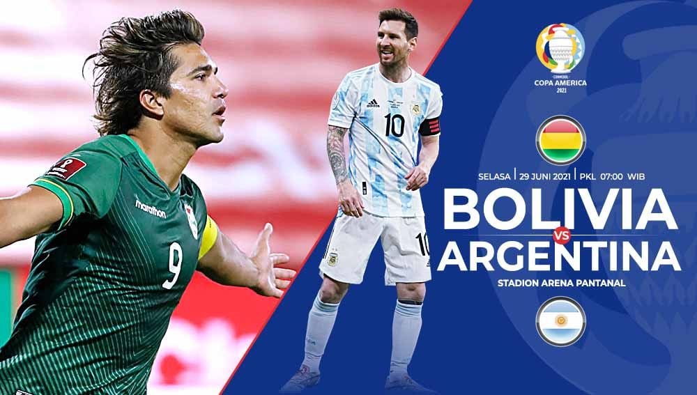 Berikut prediksi pertandingan pamungkas Grup A Copa America 2021 antara Bolivia vs Argentina, Selasa (29/06/21) pukul 07.00 WIB di Arena Pantanal. Copyright: © Grafis:Yanto/Indosport.com