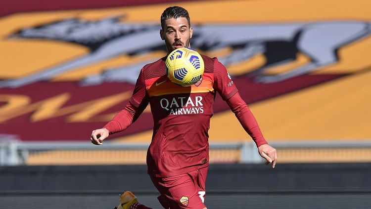 Bek AS Roma,  Leonardo Spinazzola yang masuk radar Manchester United. Copyright: © Giuseppe Bellini/Getty Images