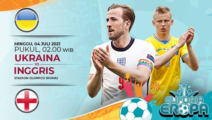 Berikut prediksi pertandingan babak perempatfinal Euro 2020 antara Ukraina melawan Inggris, yang dimainkan Minggu (04/07/21) dini hari WIB. Copyright: © Grafis:Yanto/Indosport.com