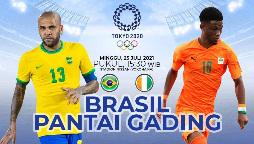 Link Live Streaming Sepak Bola Putra Olimpiade Tokyo 2020: Brasil vs Pantai Gading. Copyright: © Grafis:Frmn/Indosport.com
