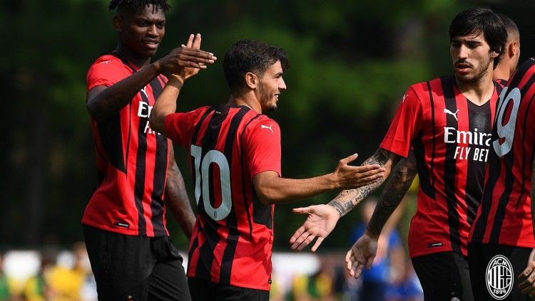 Selebrasi Brahim Diaz di laga AC Milan vs Modena. Copyright: © twitter.com/acmilan