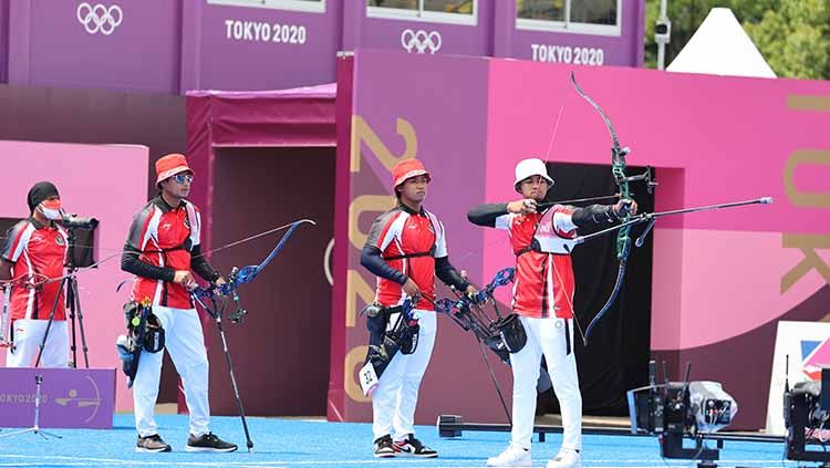 Tim panahan Indonesia di Olimpiade Tokyo 2020. Copyright: © NOC Indonesia