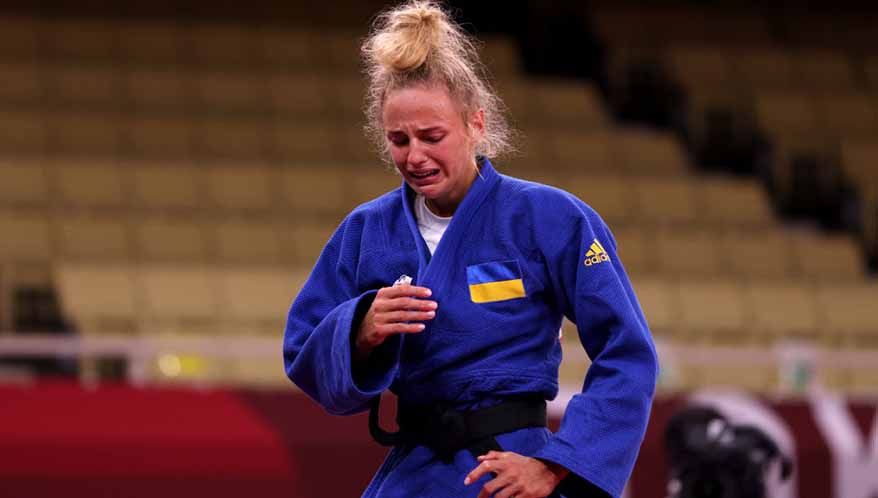 Daria Bilodid, Judoka asal Ukraina peraih medali perunggu di Olimpiade Tokyo 2020. Copyright: © Harry How/Getty Images