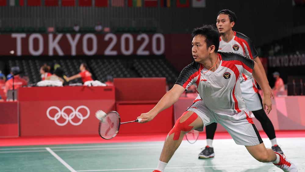 Hasil Bulutangkis Olimpiade Tokyo 2020: Ahsan/Hendra Gagal ke Final Setelah Tumbang dari Lee Yang/Wang Chi-Lin. Copyright: © NOC Indonesia