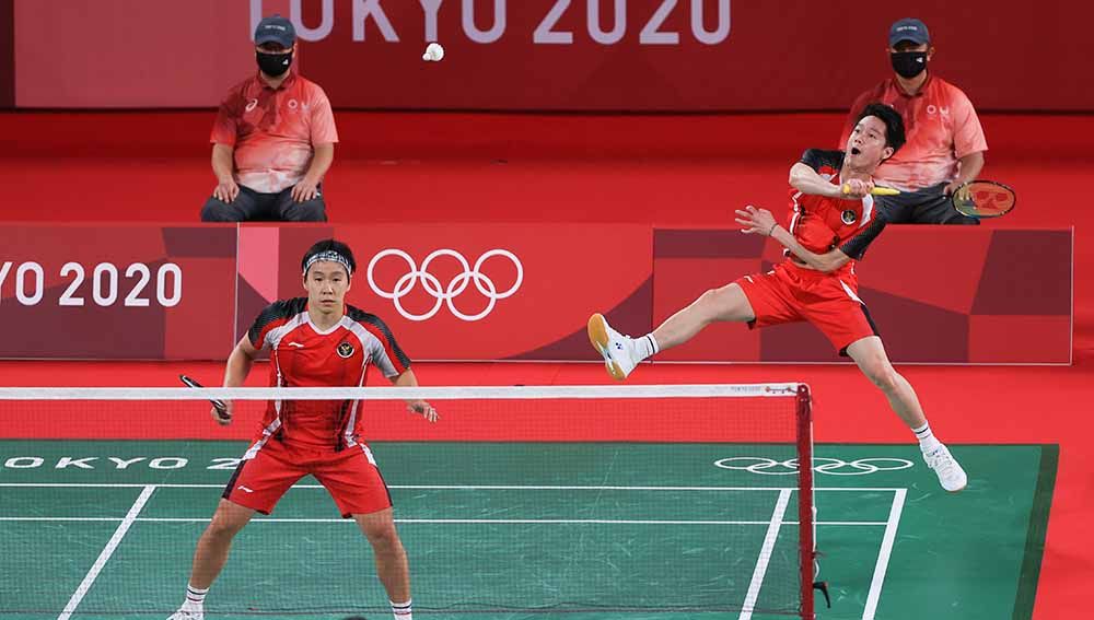 Seiring dengan kemenangannya di laga perdana Piala Sudirman 2021, Kevin Sanjaya/Marcus Fernaldi Gideon mengaku banyak eror di sepanjang pertandingan. Copyright: © NOC Indonesia