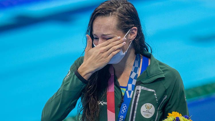 Perenang Afrika Selatan, Tatjana Schoenmaker, sukses memecahkan rekor dunia di Olimpiade Tokyo 2020. Copyright: © Tim Clayton/Corbis via Getty Images