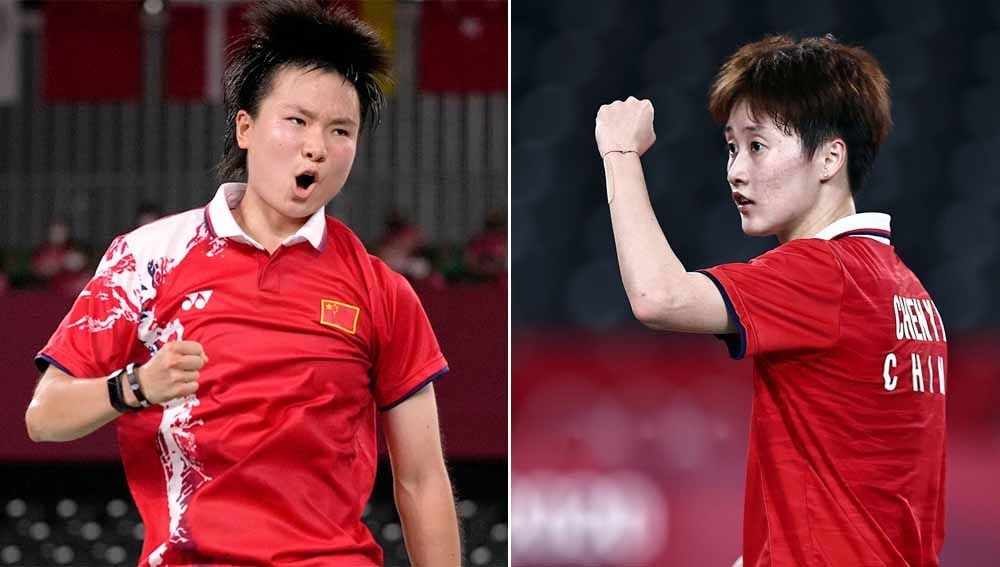 Pebulutangkis China yang ikut serta Piala Sudirman 2021, He Bing Jiao dan Chen Yufei. Copyright: © Kolase Gettyimages