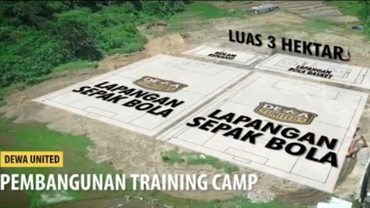 Dewa United FC mulai membangun training camp standar internasional di Megamendung, Bogor, Jawa Barat. Copyright: © Dewa United FC