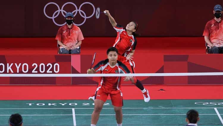 Menteri Pemuda dan Olahraga (Menpora) Zainudin Amali menitipkan pesan kepada ganda putri Indonesia, Greysia Polii/Apriyani Rahayu jelang final Olimpiade Tokyo 2020. Copyright: © NOC Indonesia