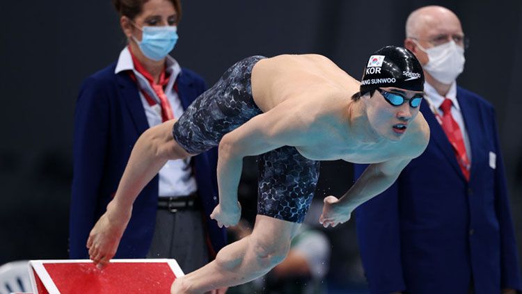 Perenang Korea Selatan, Hwang Sun Woo, di Olimpiade Tokyo 2020. Copyright: © Maddie Meyer/Getty Images