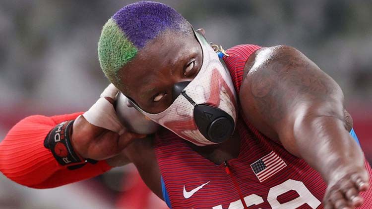 Atlet tolak peluru andalan Amerika Serikat di Olimpiade Tokyo 2020, Raven Saunders. Copyright: &copy; Patrick Smith/Getty Images