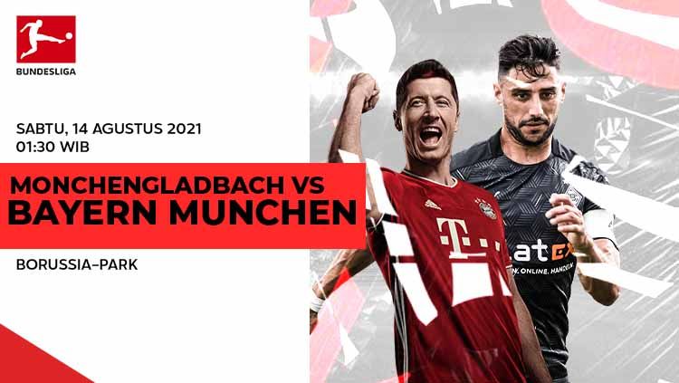 Berikut prediksi pertandingan Bundesliga Jerman antara Borussia Moenchengladbach vs Bayern Munchen yang akan dimainkan pada Sabtu (14/08/21) dini hari WIB. Copyright: © Grafis:Frmn/Indosport.com