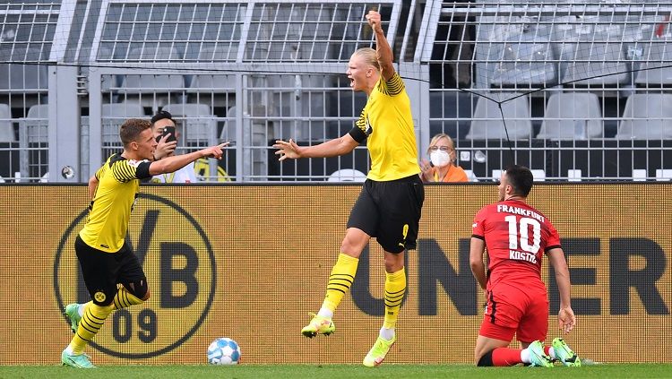 Bomber Borussia Dortmund, Erling Haaland menjadi rebutan Manchester City dan Real Madrid. Copyright: © Marius Becker/picture alliance via Getty Images