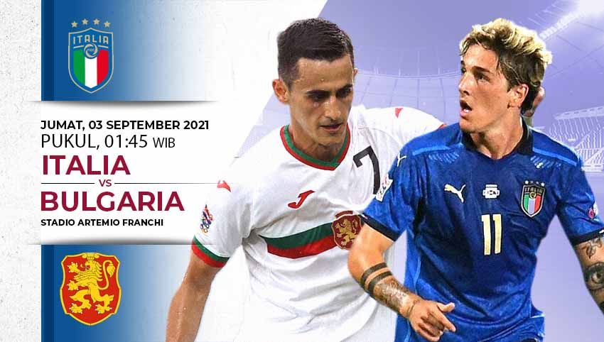 Berikut link live streaming pertandingan kualifikasi Piala Dunia 2022 yang mempertemukan Italia vs Bulgaria. Copyright: © INDOSPORT