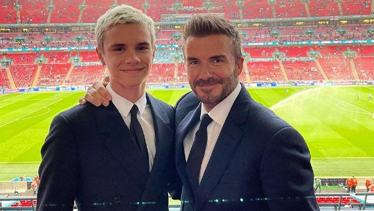 Romeo bersama sang ayah, David Beckham. Copyright: © Instagram/Romeo Beckham