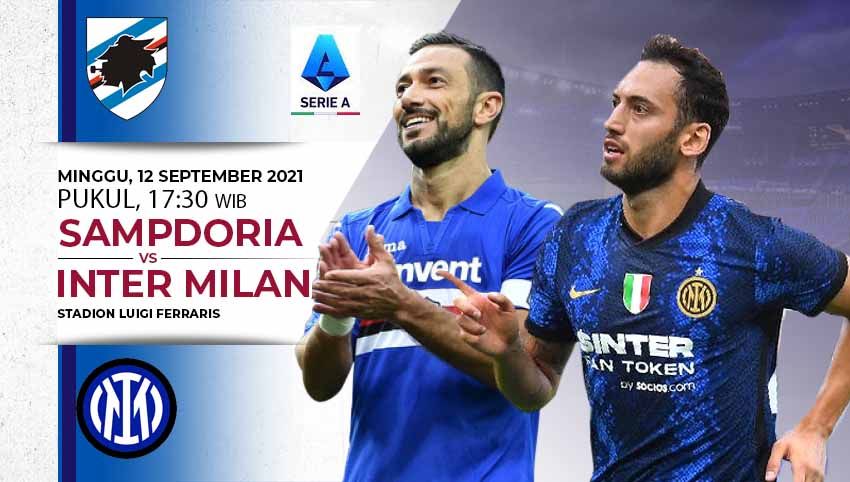 Berikut prediksi pertandingan Serie A Liga Italia antara Sampdoria vs Inter Milan, Minggu (12/09/21) malam WIB. Copyright: © INDOSPORT