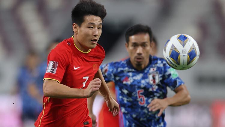 Striker Timnas China, Wu Lei, di Kualifikasi Piala Dunia 2022. Copyright: © REUTERS