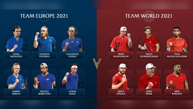 Team Europe dan Team World di Laver Cup 2021. Copyright: © Laver Cup