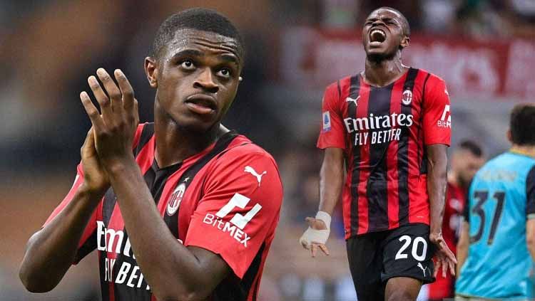 Pemain asal Prancis, Pierre Kalulu tampil mengesankan saat AC Milan menang atas Genoa pada laga pekan 33 Liga Italia, Sabtu (16/04/22) dini hari WIB. Copyright: © Alessandro Sabattini/Getty Images