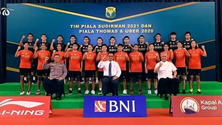 Skuat Bulutangkis Indonesia di Piala Sudirman 2021. Copyright: © badminton.ina
