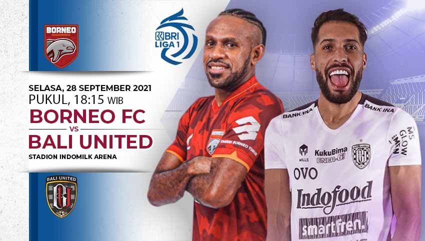 Pertandingan pekan kelima Liga 1 2021 antara Borneo FC vs Bali United di Indomilk Stadium, Selasa (28/09/21). Copyright: © INDOSPORT