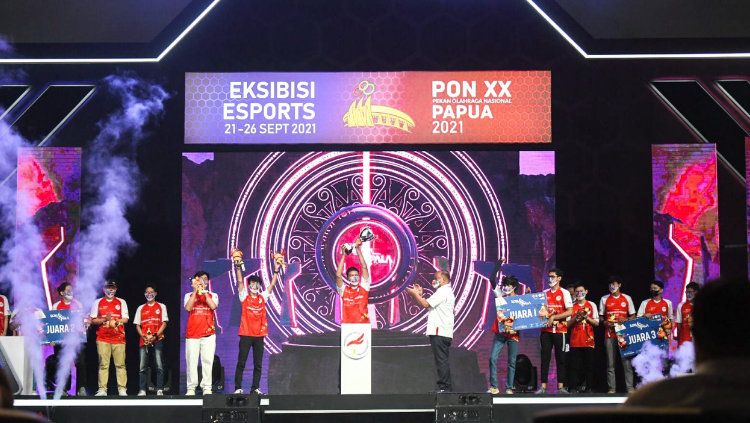 Ajang eksibisi Esports Pekan Olahraga Nasional (PON) XX Papua 2021 yang digelar di Jayapura, Papua resmi ditutup. Copyright: © PBESI
